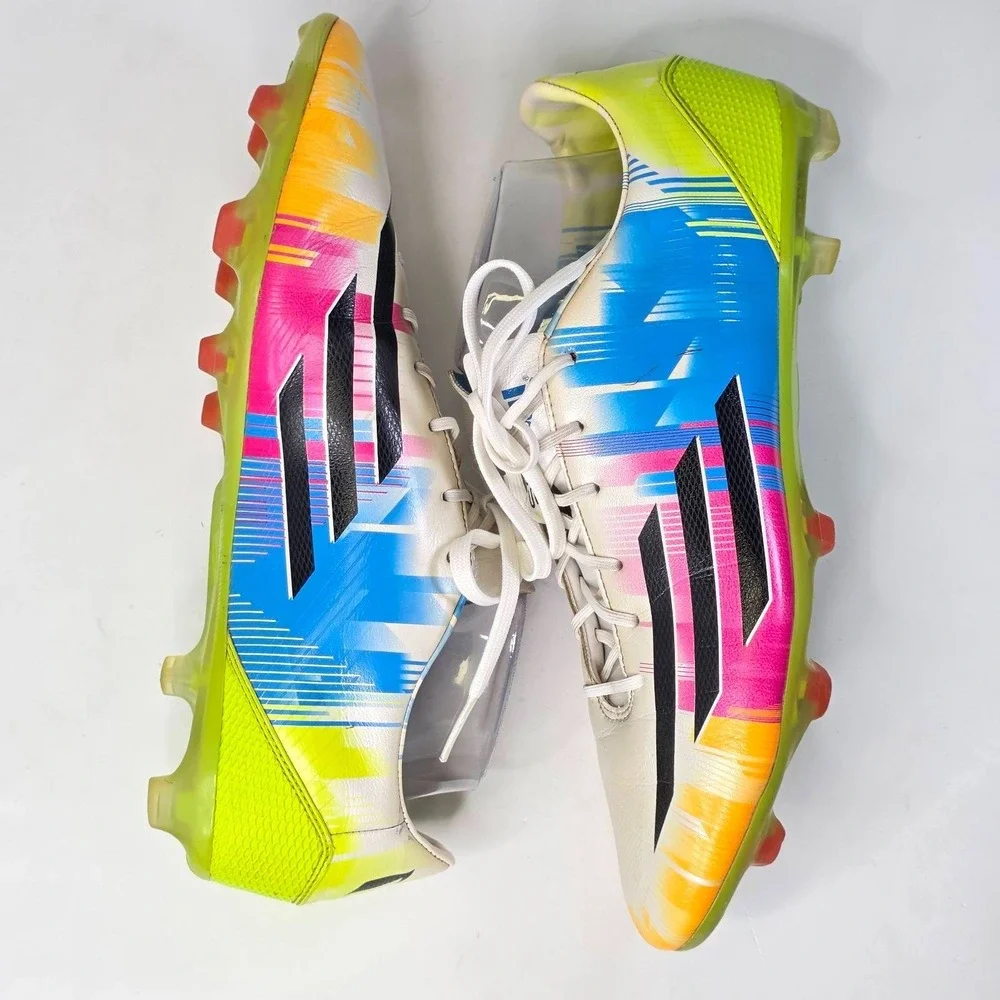 Adidas F50 Adizero Messi FG Soccer Cleats Men's Size 11 Boots White Multi F32729